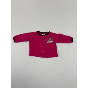 Harley Davidson Baby Girl Pink Long Sleeve Snap Front Cardigan Lil Rebel 3-6M